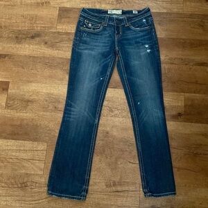 Mex Denim USA Handcrafted “Santiago” straight embellished jeans. Size 28.
